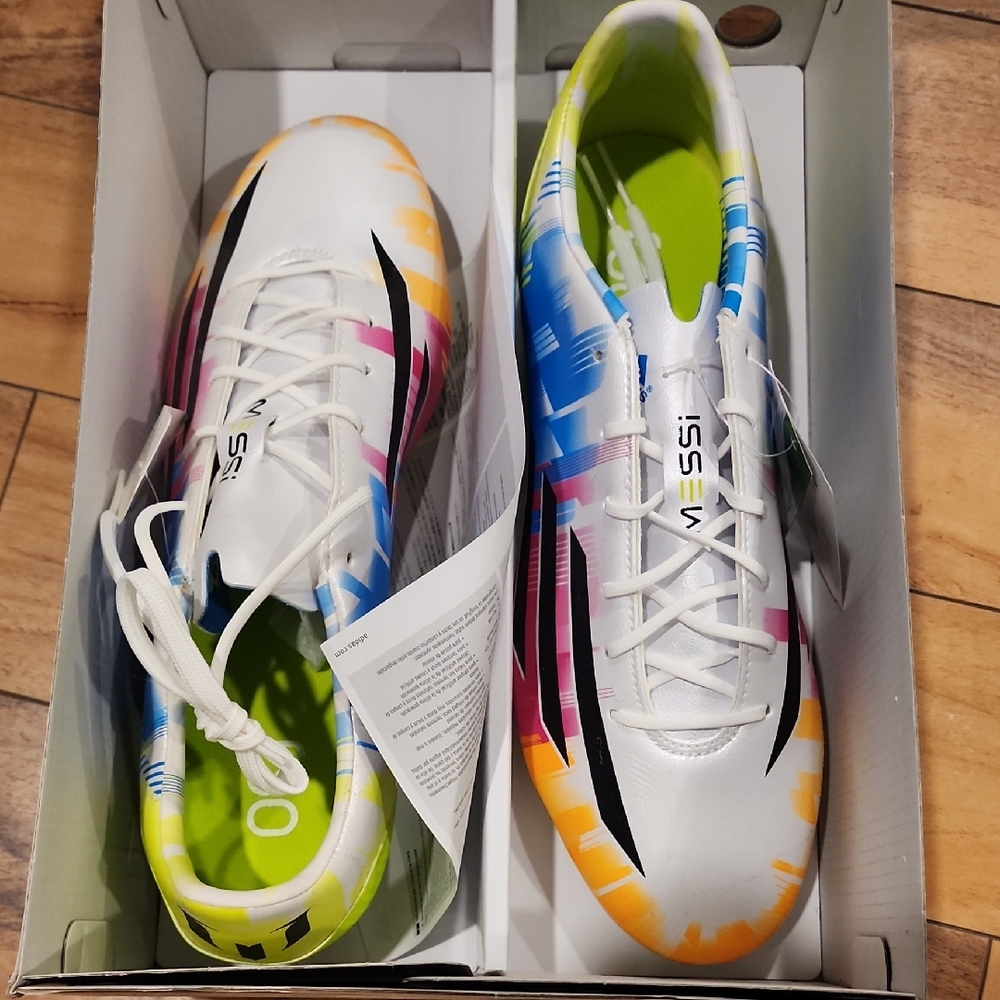 Adidas F30 TRX FG Messi White and Multicolor Cleats